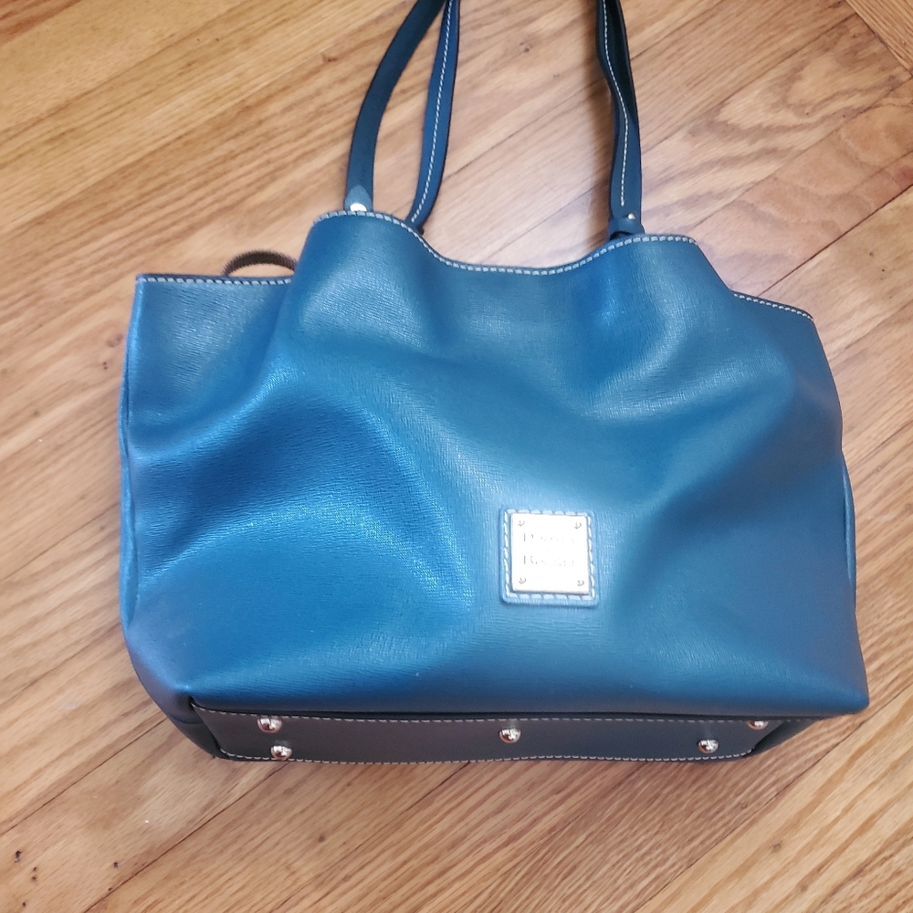 Dooney & Bourke Teal Flyn Leather Tote Shoulder Bag - Picture 15 of 16